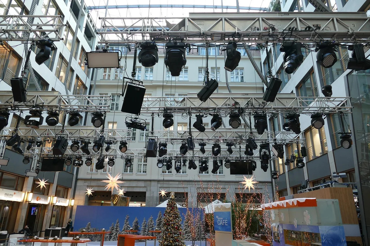titta på tv, studio, media, underhållning, tv, produktion, zdf, broadcast, strålkastare, jul, berlin